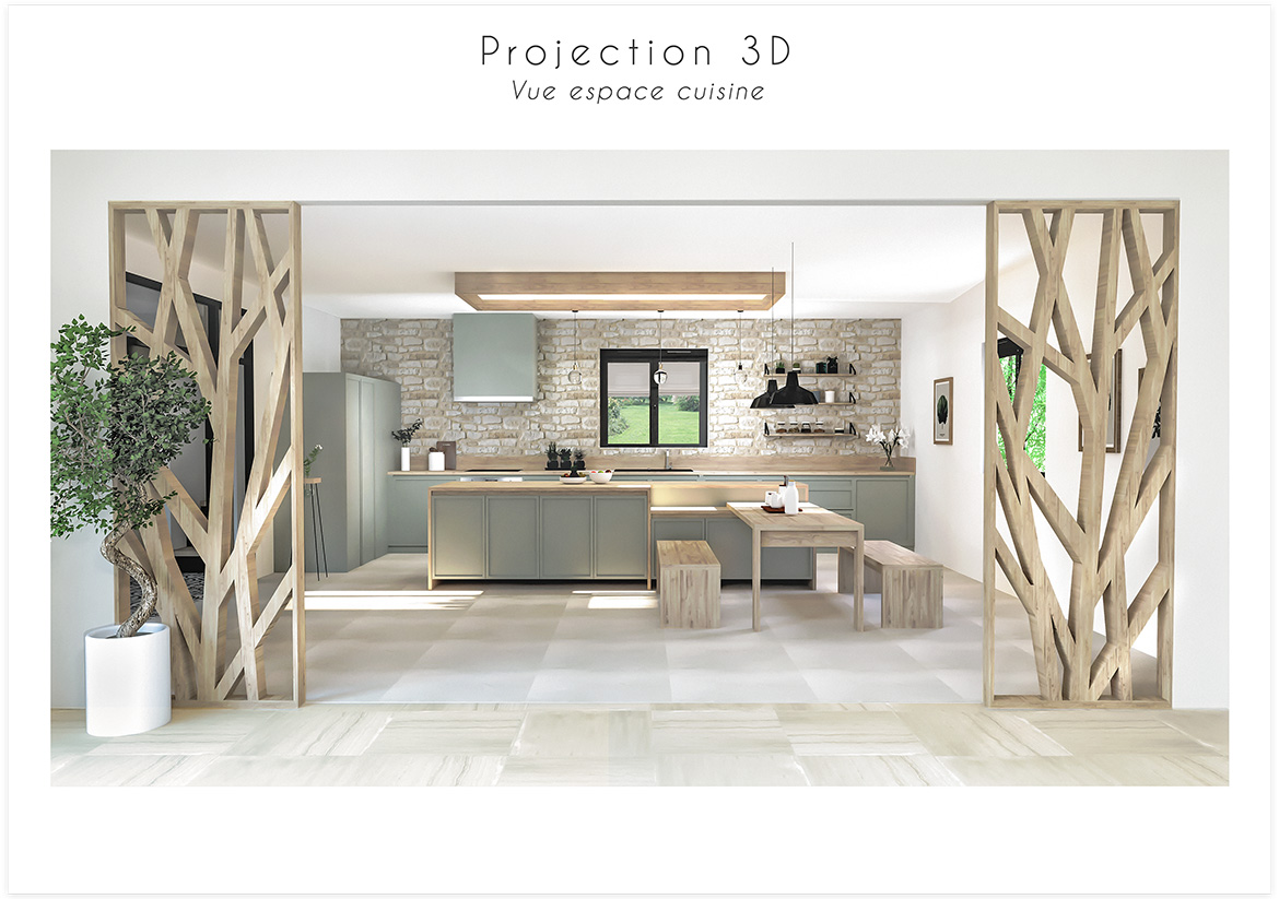 Aménagement et décoration d'une maison de campagne près d'Aix en Provence - Protection 3D