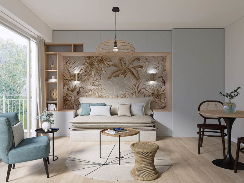 ELEGANCE ARCHITECTURE D'INTERIEUR MEUBLE SUR MESURE MULTIFONCTION STUDIO CAP D'ANTIBES CANNES MOUGINS MOUANS-SARTOUX