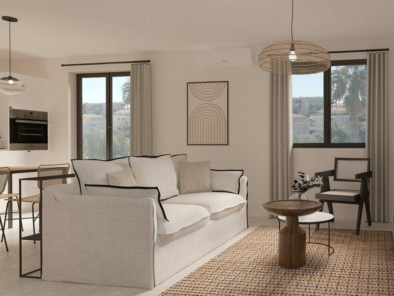 ELEGANCE ARCHITECTURE D'INTERIEUR JENNIFER FAUCHART DESIGNER RENOVATION APPARTEMENT AMBIANCE MEDITERANNEN CANNES MOUGINS MOUANS-SARTOUX ANTIBES